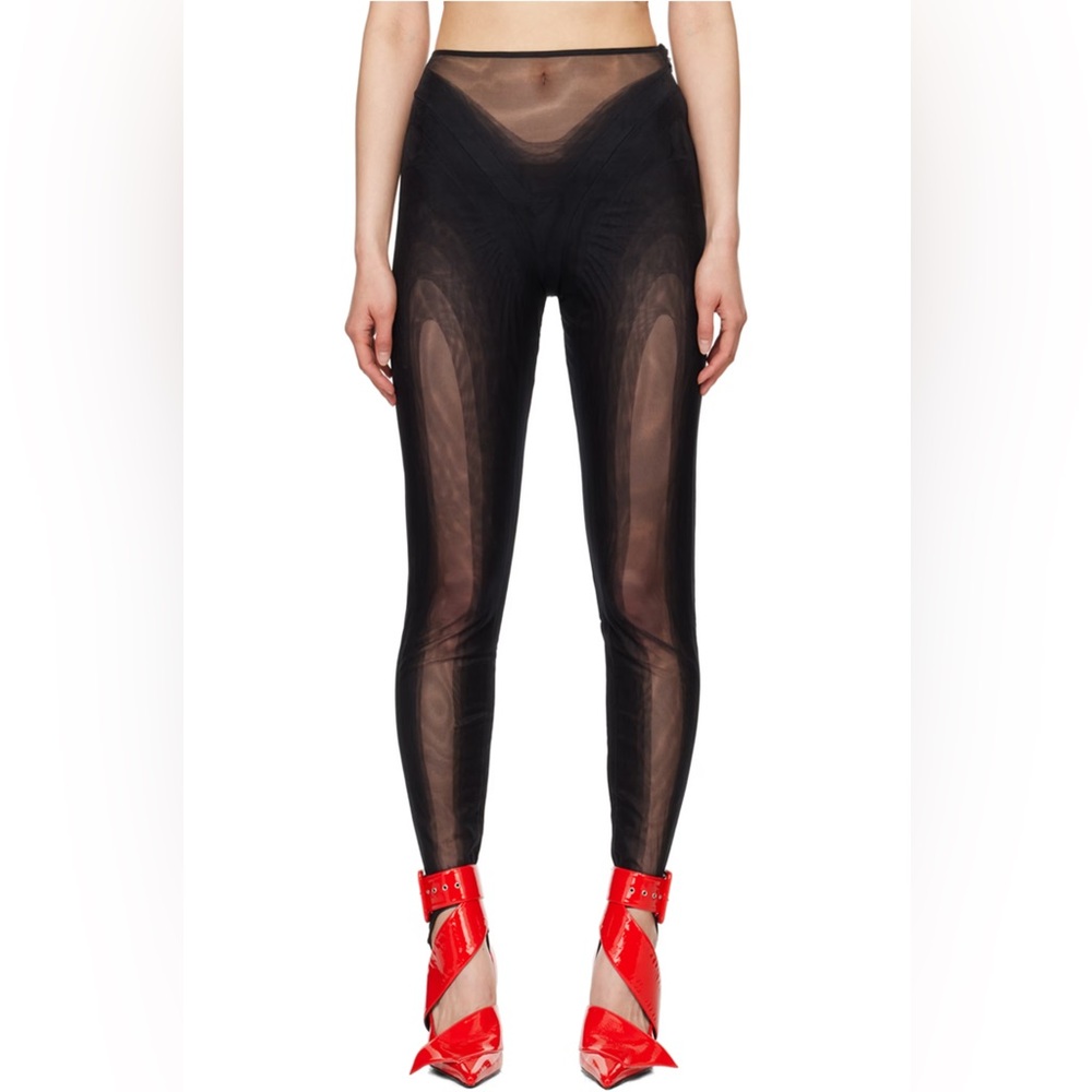 Mugler Black Illusion Leggings